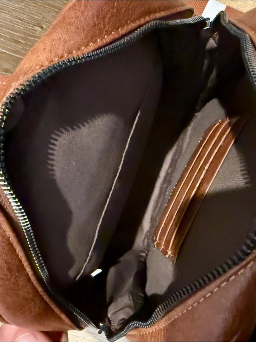 Brown Leather Crossbody Mini Sling Diaper Bag- Unbranded